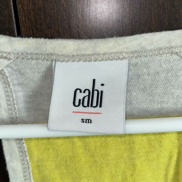 Cabi Limoncello Striped Racerback Cutout Tank Top Yellow Small #5065 - Picture 3 of 5